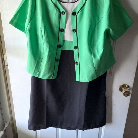 Anthony Richards Polyester Midi Dress/Jacket 20W Block colors - Picture 2 of 9